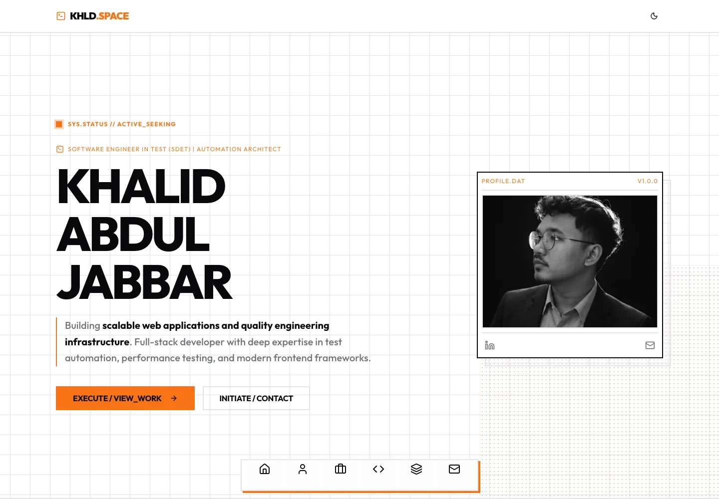 KHLD Space Portfolio Website portfolio visual