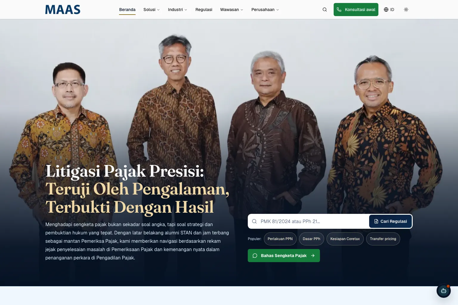 MAAS Standard Consulting website homepage
