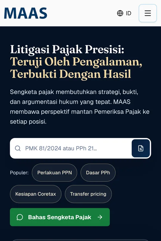 MAAS Standard Consulting website on mobile